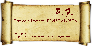 Paradeisser Flórián névjegykártya